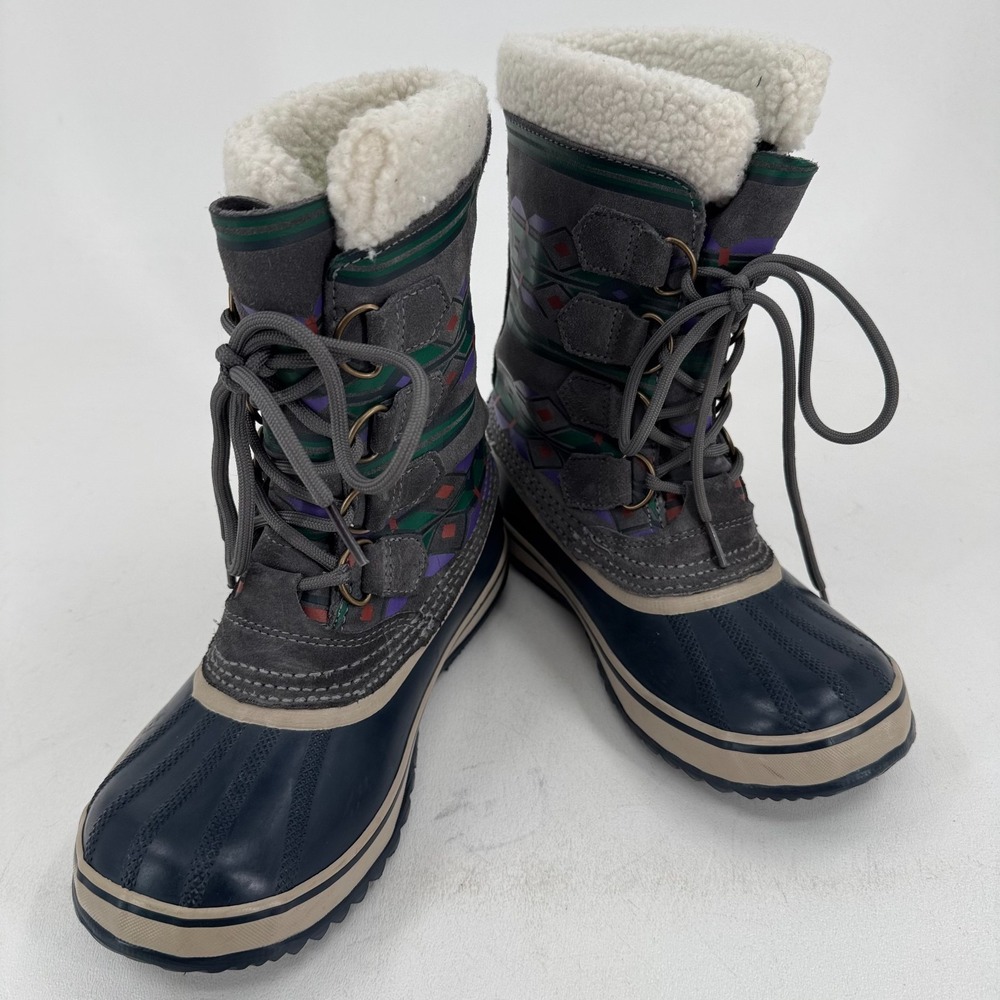 Sorel Snow Winter Duck Boots WOMENS Gray Lined Lace Up NL1715-035 SIZE 6 - Picture 6 of 7